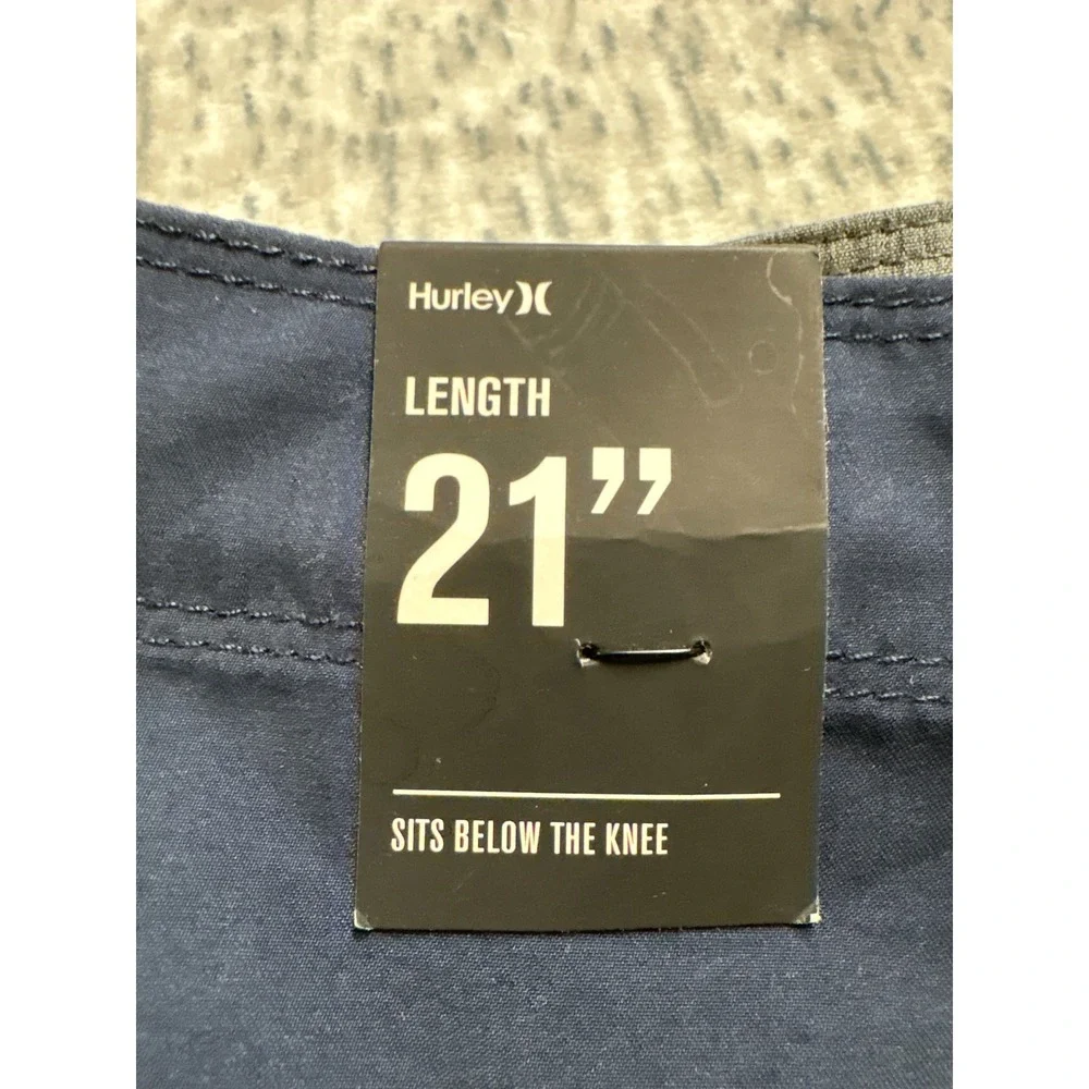 Hurley Mens Navy Blue 21‎ Inch Outseam Board Shorts Size 40 Swim Trunks